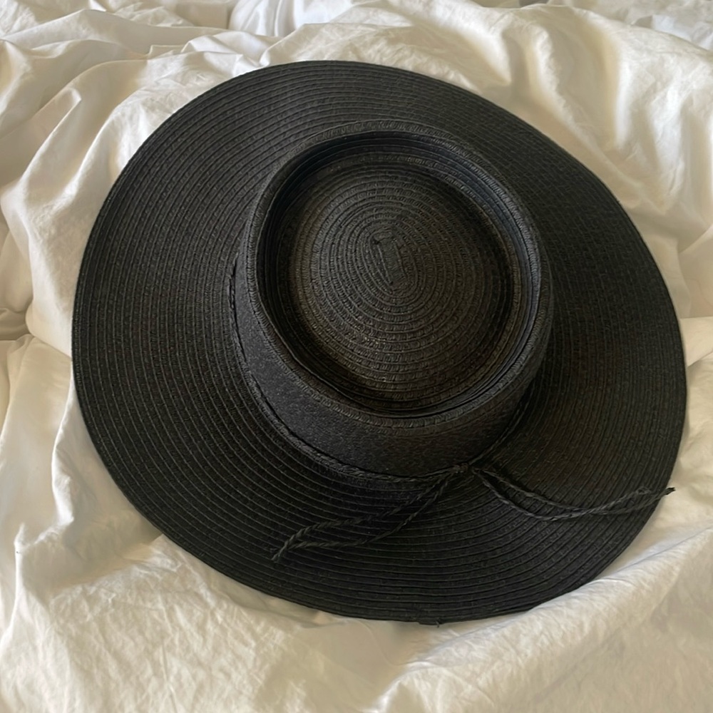 Anthropologie Black Straw Hat